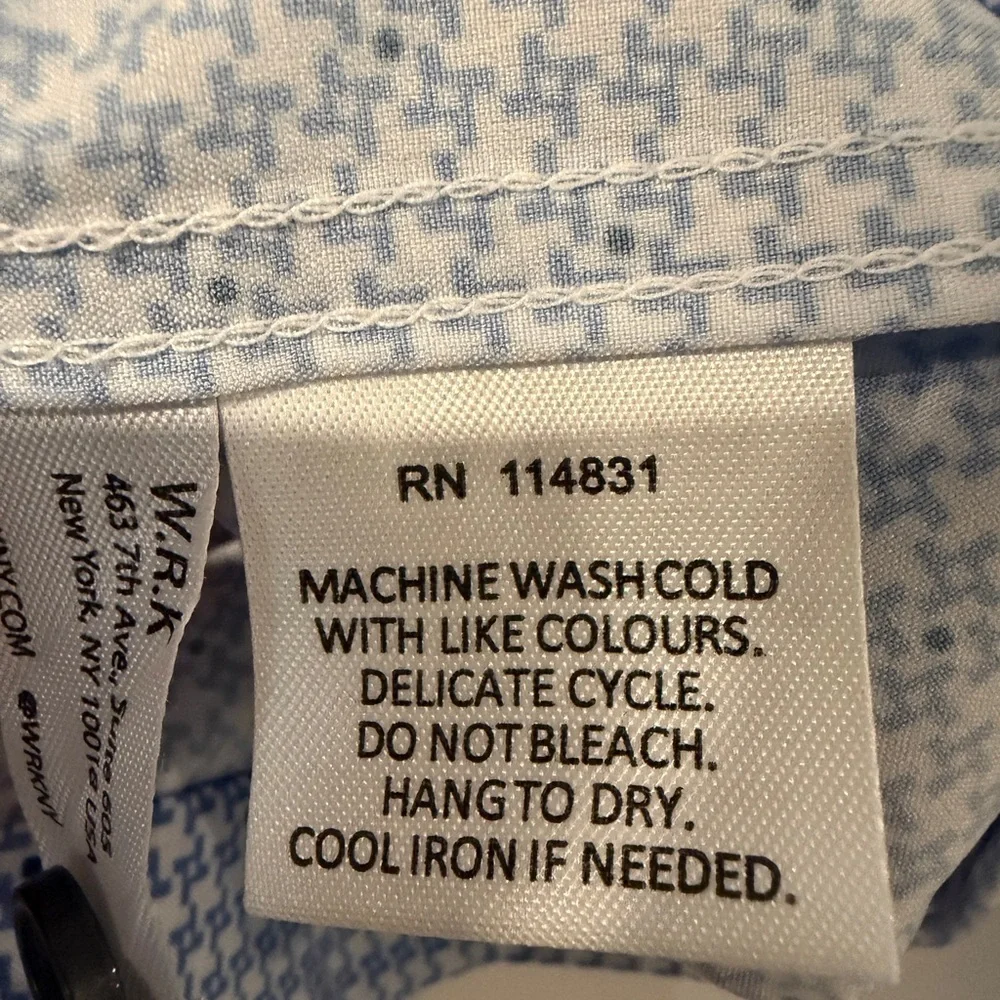 WRK Men's Blue Patterned Shirt - Picture 5 of 6